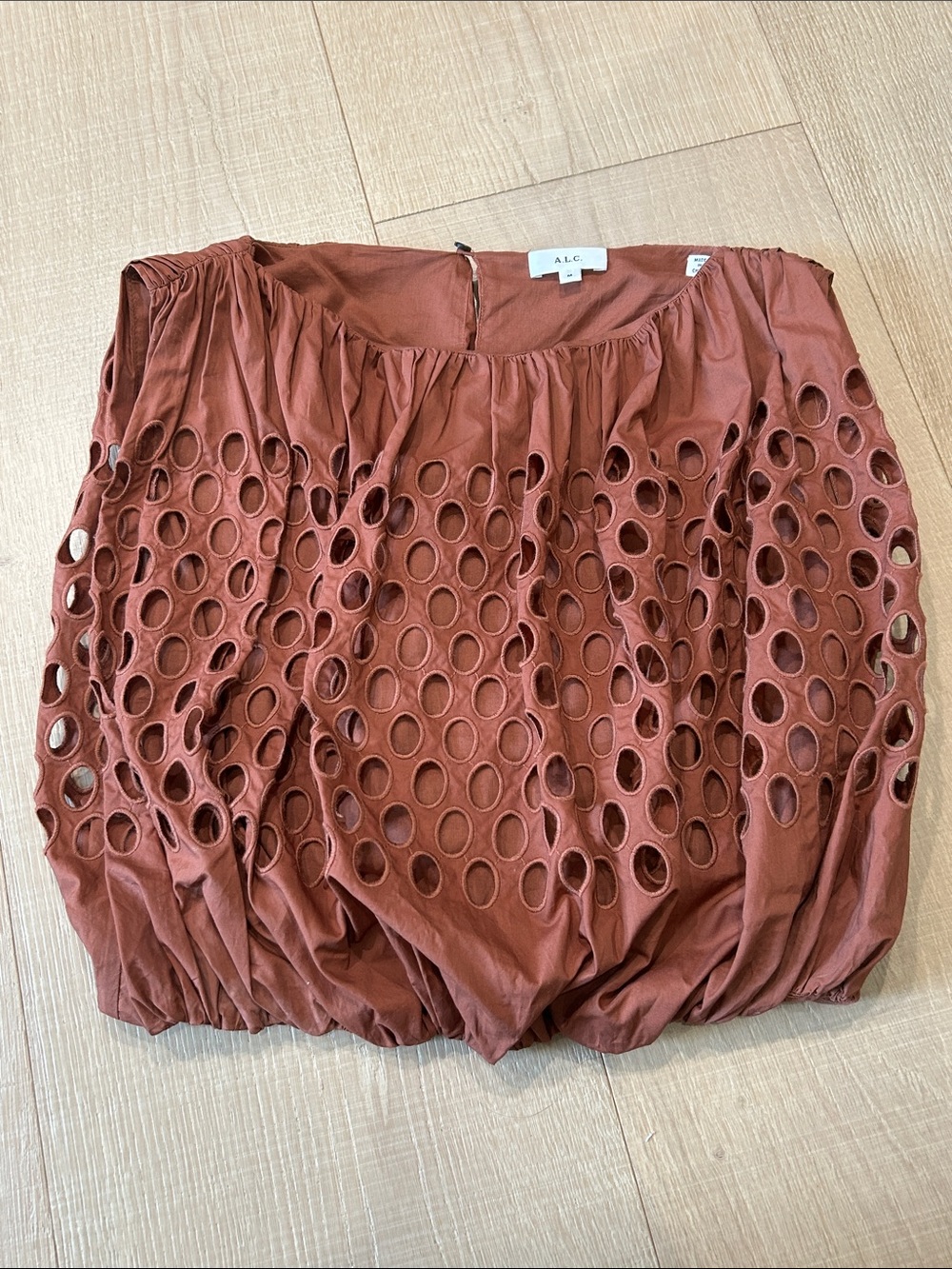 A.L.C. Rust Circle Cutout Bubble top